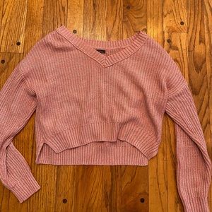 Wild fable Pink cropped knit sweater XS